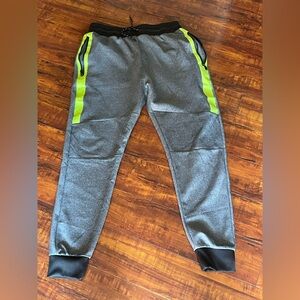 Men's Joggers in Gray with Neon Green Highlights